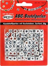 PERLE PLASTIČNE 25g. ABECEDA BIJELE