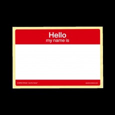 Hello My Name Is Stickers Red 100 pcs